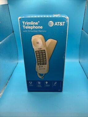 AT&T 210 Basic Trimline Corded Phone Single Line No AC Power Required Beige